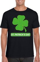 St. Patricksday klavertje t-shirt zwart heren - St Patrick's day kleding L