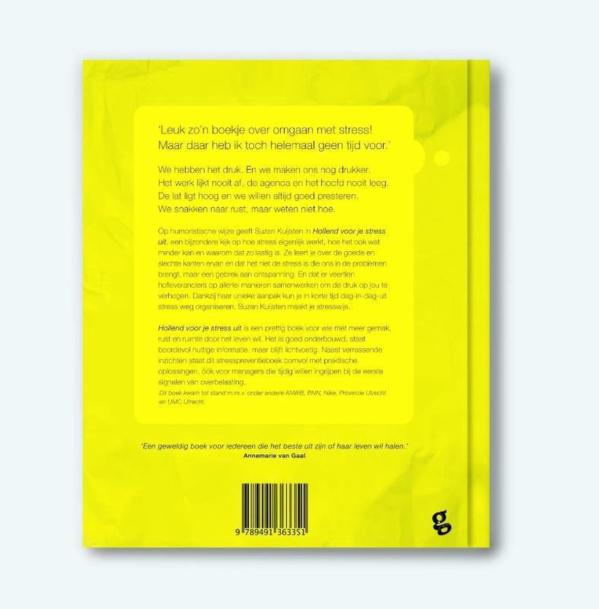 Hollend voor je stress uit - back cover
