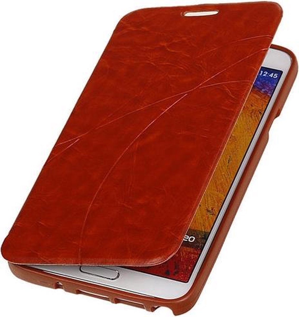 Bestcases Bruin TPU Booktype Motief Hoesje Samsung Galaxy Note 3 Neo