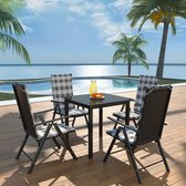 Tuinset met zitkussens aluminium en poly rattan 9-delig  (incl. Fleecedeken)