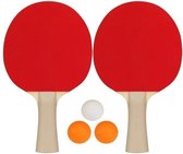 Tafeltennis batjes inclusief ballen - Ping pong set compleet met 3 ballen - Recreatief buitenspeelgoed