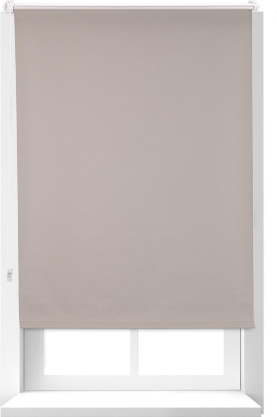 Relaxdays verduisterend rolgordijn - thermo - warmtewerend - met klemmen - ketting - bruin - 80x160cm