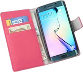Roze Book Case Telefoonhoesje Voor Samsung Galaxy S6 Edge