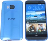 HTC one M9, 0.35mm Ultra Thin Matte Soft Back Skin case Transparant Blauw Blue