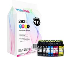 Inktdag inktcartridge voor Epson 29 inktcartidge, Epson 29xl multipack van 10 stuks (4*zwart, 2*CMY) geschikt voor printers Epson Expression Home…