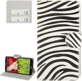 LG Optimus G2 mini - Flip hoes cover case - PU leder - PC - zebra