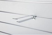 Lamellenwand Haak Dubbel Met Etikethouder - 25CM - Chroom