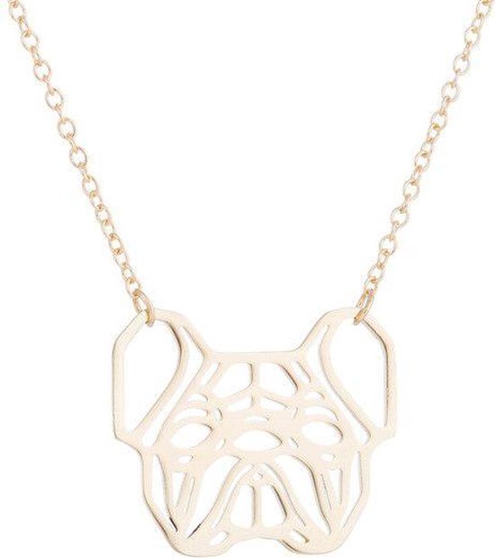 24/7 Jewelry Collection Franse Bulldog Ketting - Hond - Goudkleurig