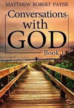Titel: Conversations with GOD Book 1. Houten promenade leidt naar een strand met een persoon die bij zonsondergang vissen. Matthew Robert Payne.