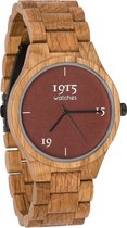1915 watches men fine cotton madder | Houten horloge heren | Woodwatch