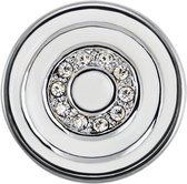 Quiges - Dames Click Button Drukknoop 18mm Cirkels Wit met Zirkonia - EBCM238