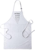 Mijncadeautje Schort - "Jaartje ouder - Leesbril" - opdruk zwart -  exclusieve keuken- en barbecueschort - wit