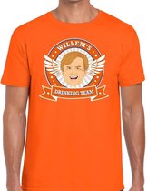 Oranje Koningsdag Willem drinking team t-shirt heren -  Koningsdag kleding XXL
