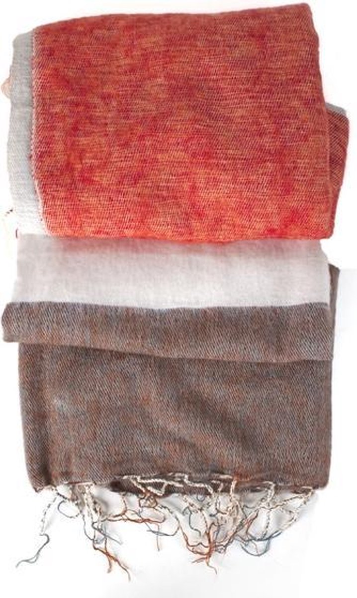 FairForward - Plaid Strepen Bruin - Oranje - Acryl - Katoen
