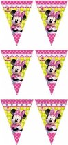 3x Disney Minnie Mouse vlaggenlijn themafeest 280 cm - Kinderfeestje partijtje feestslingers