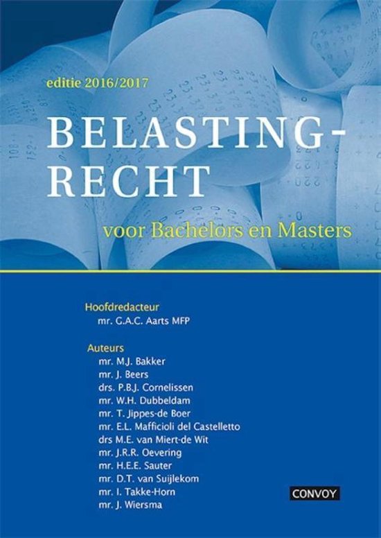 Belastingrecht voor Bachelors en Masters 2016\\2017 - cover