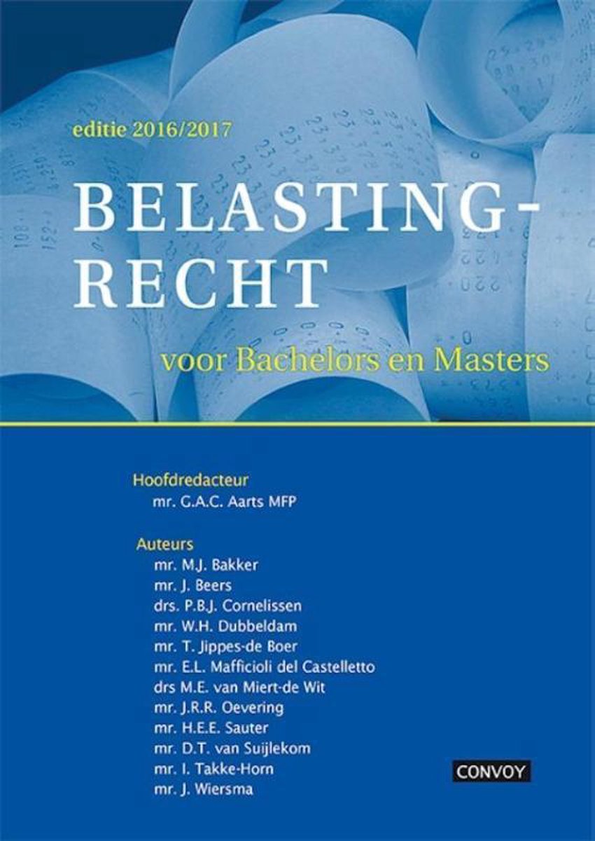 Belastingrecht voor Bachelors en Masters 2016\\2017 op Prijzenvolger.com