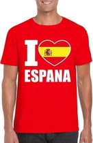 Rood I love Spanje fan shirt heren M