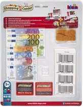 Klein Toys accessoireset voor kassa - 14 biljetten van 5 tot 500 euro en 24 munten van 1 tot 10 cent - goede combinatie met de moderne kassa #9330 - meerkleurig