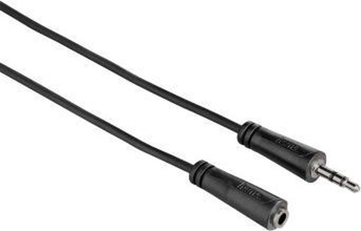 Hama 3.5mm M/F 5m audio kabel Zwart