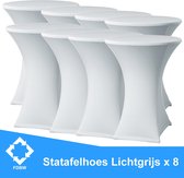 Statafelrok Luxe Licht Grijs x 8 - Statafel Tafelrok - Statafelhoes - Stretch –  ∅80 x 110 cm – geschikt voor Horeca Evenementen | Sta Tafel Hoes | Statafel | Staantafelhoes | Cocktailparty |