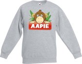 Aapie het aapje sweater grijs voor kinderen - unisex - apen trui 7-8 jaar (122/128)