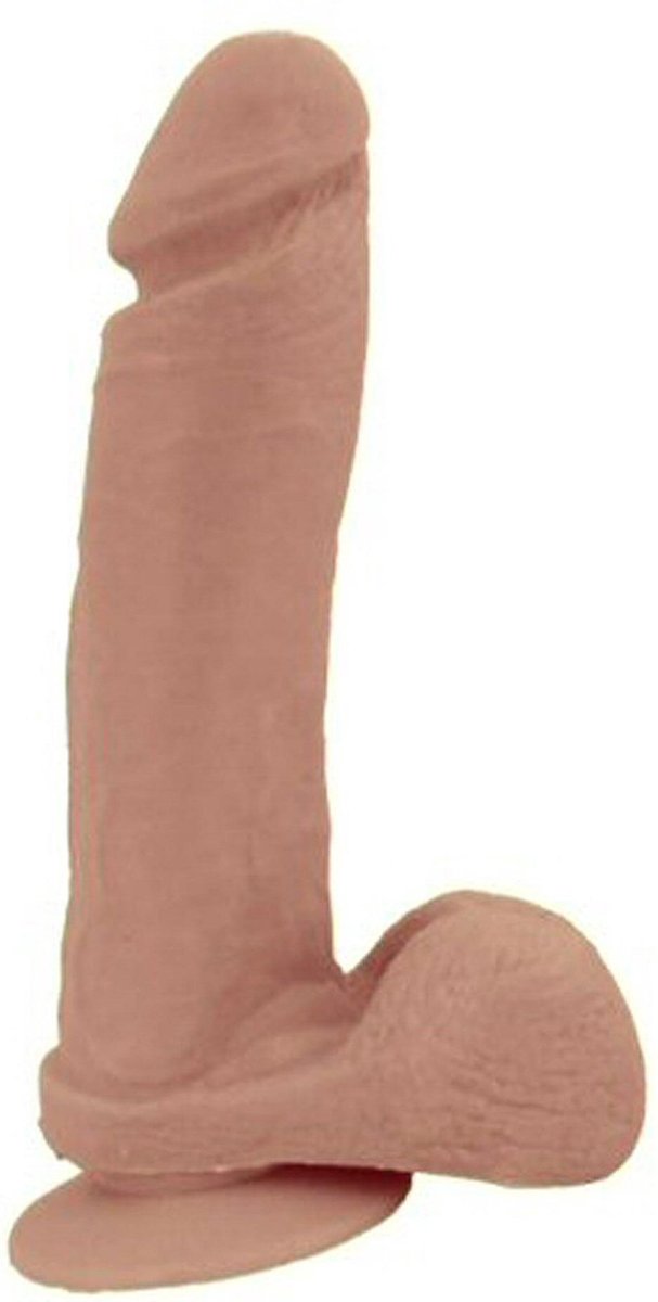 Goedkoopste Dong met ballen en zuignap 20 cm, beige