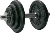 Tunturi Gewichten Gietijzer totaal 20kg - Halterset met schroefsluiting - Dumbbell set - 1 halterstang - 30mm - incl. gratis fitness app