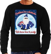 Foute Australie Kersttrui / sweater - Christmas in Australia we know how to party - zwart voor heren - kerstkleding / kerst outfit S (48)