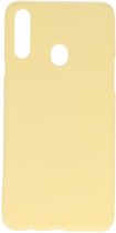 Bestcases Color Telefoonhoesje - Backcover Hoesje - Siliconen Case Back Cover voor Samsung Galaxy A20s - Geel