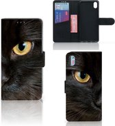 Xiaomi Redmi 7A Telefoonhoesje met Pasjes Zwarte Kat