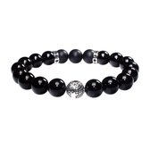 Bela Donaco Heren armband Luxury B10 - combinatie glans en mat Onyx en Sterling Zilver