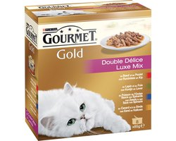 Gourmet Gold Luxe Mix - Rund & Kip - Kattenvoer - 6x (8 x 85) g