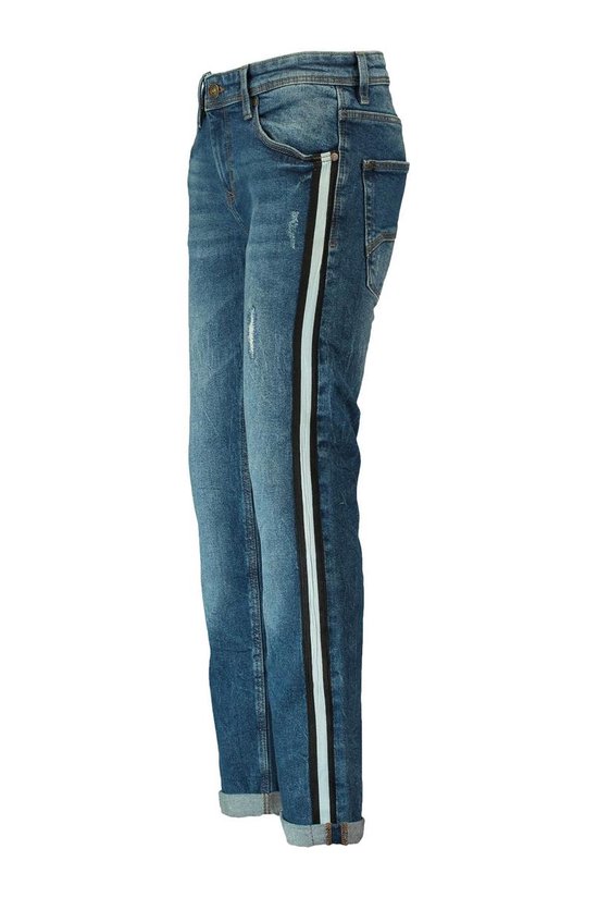 Coolcat Broek Jeans met streep- en subtiele ripped details - Dark Stonewash  - 170/176 | bol.com