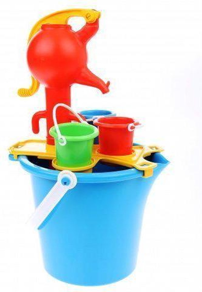Androni Blauwe emmer met waterpomp