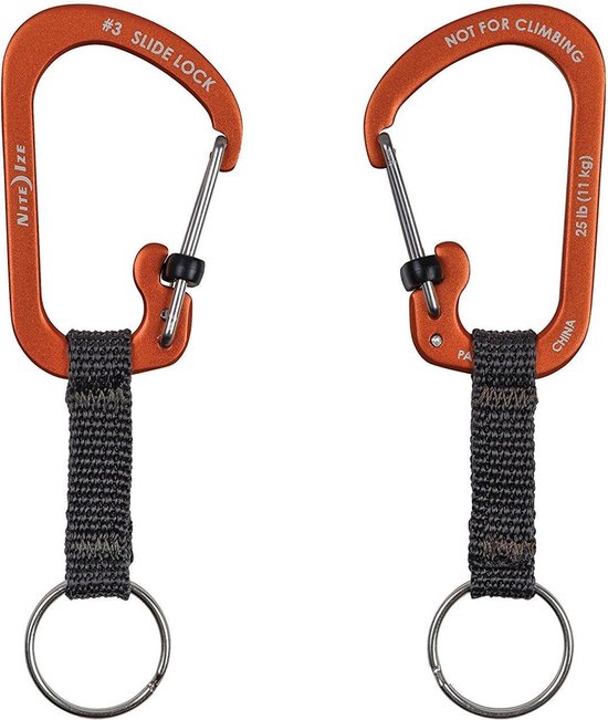 NITE IZE SlideLock Key Ring Aluminum - Orange