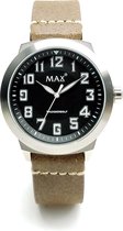 Max Thunderbolt 5 MAX763 Horloge - Leren band - Ø 42 mm - Bruin / Zilverkleurig / Zwart