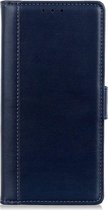 Shop4 - OnePlus 7 Pro Hoesje - Wallet Case Grain Donker Blauw