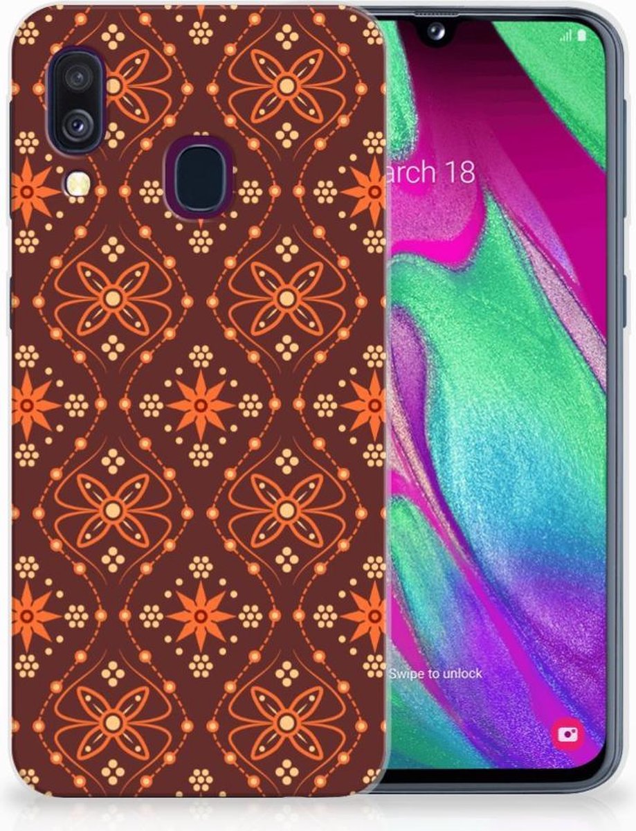 Samsung Galaxy A40 TPU bumper Batik Brown