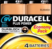 Duracell 9V Plus Power - 4 stuks