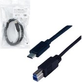 MCL USB 3.1 Type-C / USB 3.0 Type-B 1 m USB-kabel USB 3.2 Gen 1 (3.1 Gen 1) USB C USB B Zwart