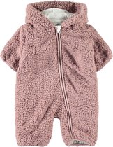 Name it Meisjes Teddy Onesie - Woodrose - Maat 62-68