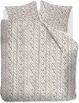Snoozing Porto - Flanel - Dekbedovertrek - Eenpersoons - 140x200/220 cm + 1 kussensloop 60x70 cm - White