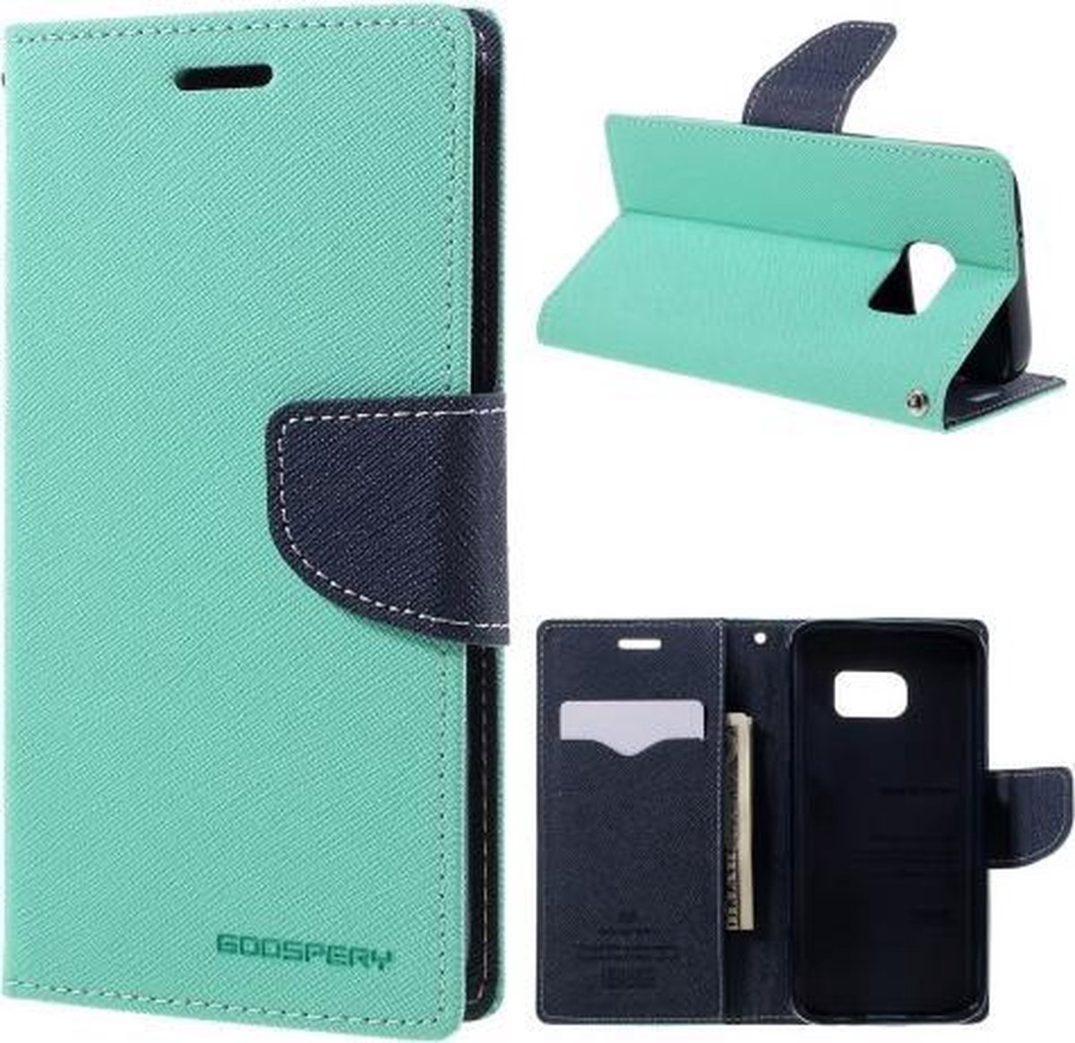 Mercury Fancy Diary wallet hoesje Samsung Galaxy S7 Edge mint