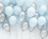 Luxe Ballonnenset Blauw & Zilver - 25 Stuks - Helium Ballonnen Feest Ballonnen Feestje Verjaardag Babyshower Party Wedding Bruiloft Valentijn