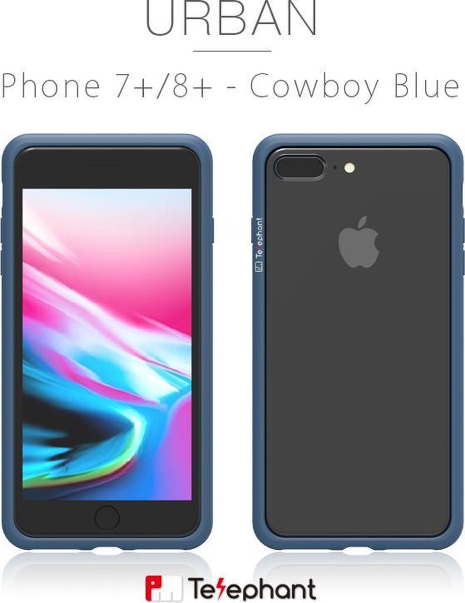 Telephant Urban iPhone 7/8 Plus Bumper Hoesje Cowboy Blauw