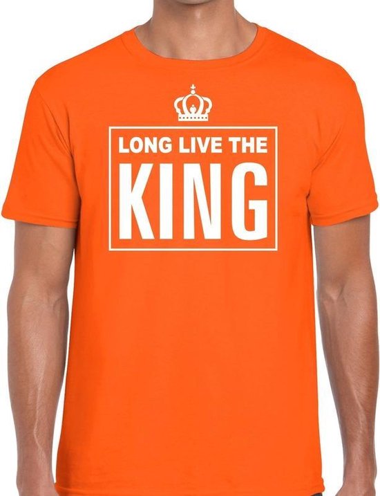 Foto: Oranje long live the king engelse tekst shirt heren oranje koningsdag holland supporter kleding xl