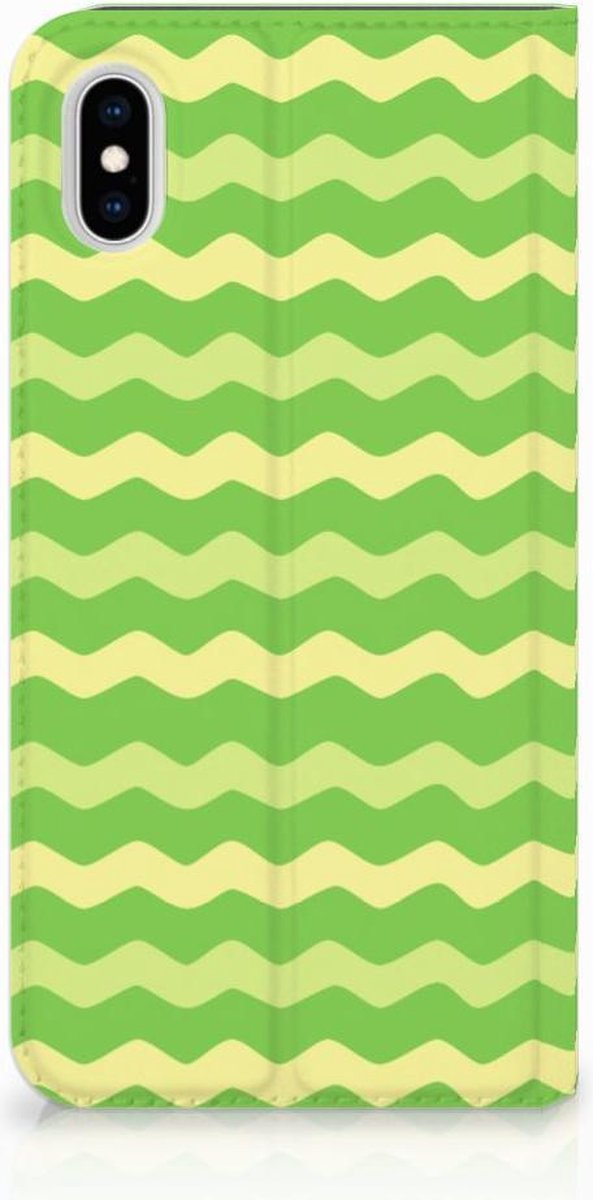 Apple iPhone Xs Max Hoesje met Magneet Waves Green