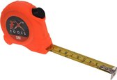 Rolmaat/meetlint oranje 5 meter - 500cm - 25 mm - meetgereedschap - klusbenodigdheden