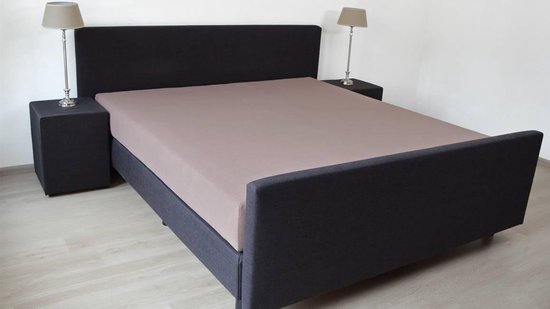 Snoozing - Katoen-Satin - Hoeslaken - Lits jumeaux - 180x210 cm - Taupe